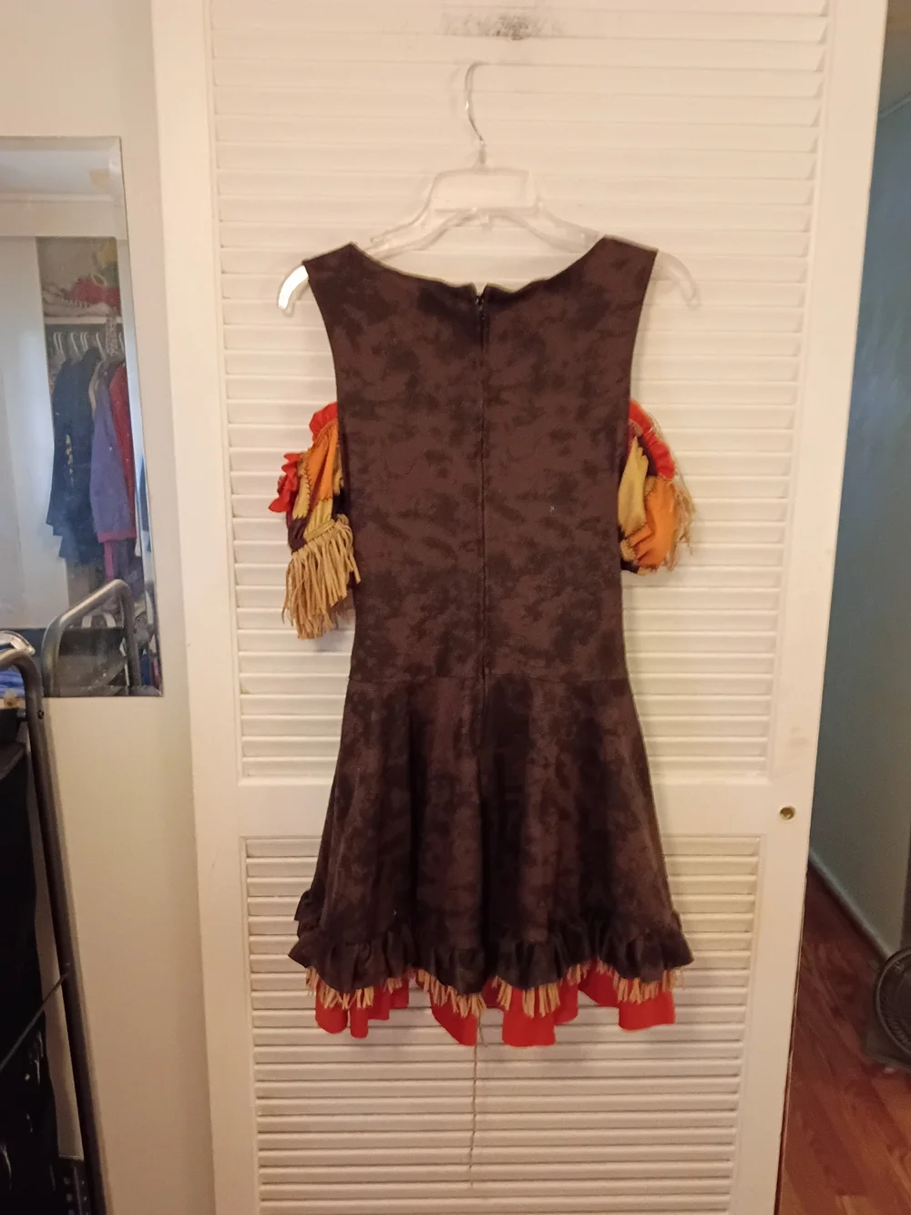 Spirit Brown and Red Patchwork Scarecrow Dress Costume